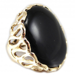 Bague Plaqu&eacute; Or 'Oracle' Onyx 54 must