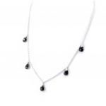 Les Tr&eacute;sors De Lily [G9323] - Collier Argent 'Linda' noir must