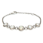 Les Tr&eacute;sors De Lily [I2630] - Bracelet Argent 'D&eacute;esse Opale' Blanc argent&eacute; (rhodi&eacute;) - 10 mm valge