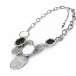 NOA [I5302] - Collier Cr&eacute;ateur 'Coloriage' noir blanc must