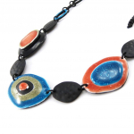 NOA [J2235] &ndash; disainerkaelakee 'Coloring' t&uuml;rkiissinine oranž mitmev&auml;rviline