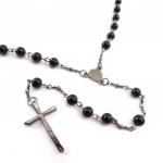 Les Tr&eacute;sors De Lily [J6283] - Collier Cr&eacute;ateur 'Croix Mystique' noir m&eacute;tal vieilli must