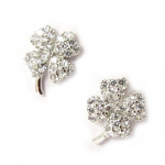 Les Tr&eacute;sors De Lily [K6668] &ndash; h&otilde;bedased 'Clover' h&otilde;bek&otilde;rvar&otilde;ngad (roodiumiga kaetud) &ndash; 10x15 mm valge