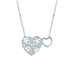 Les Tr&eacute;sors De Lily [L3904] - Collier Argent 'Love' argent&eacute; (rhodi&eacute;) - 22x15 mm h&otilde;be