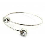 Les Tr&eacute;sors De Lily [N7030] - Bracelet 'Sissi' blanc argent&eacute; h&otilde;be