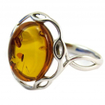 K&auml;sit&ouml;&ouml;h&otilde;bedast s&otilde;rmus 'Inspiration' merevaigust (roodiumiga kaetud) - 15x13 mm 56 oranž