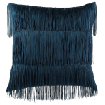 Les Tr&eacute;sors De Lily [Q4407] - Coussin velours 'Charleston' bleu - 40 cm sinine