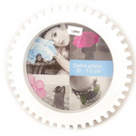 Les Tr&eacute;sors De Lily [Q9697] - valge 'Scarlett' vaigust pildiraam (ratas) - 13 cm foto valge