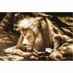 Teemantmaal Lion Broderie Diamant Multifilm Teemantristpistes 20X30CM