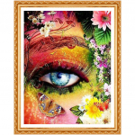 T&auml;isringikujuline teemant 5D DIY Teemantmaaling Silmad ja liblikad Tikand Ristpistes Kodukaunistus 20X30CM