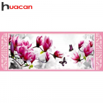 Huacani 5D isetegemise &uuml;mmargune teemantmaalimine suurte lilledega tikandid ristpistes k&auml;sit&ouml;&ouml;na kodukaunistus 40*100 CM