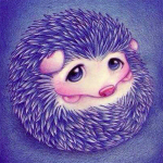 5D DIY teemantmaal  Purple Hedgehog  Tikand Ristpistes Rhinestone Mosaiic 30X30CM