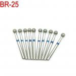 10pcs Dental Laboratory Diamond Burs Drill FG 1.6mm Dia- burs Drills for High Speed Handpiece Medium BR-25