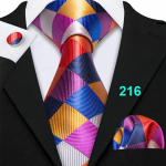 Barry.Wang meeste lipsukomplekt žakaaroranž siidist kaelaside tasku kandilise mansetin&ouml;&ouml;pide komplekt N-0216