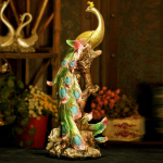 42 cm vaigust Phoenix kujuke kuldne v&auml;rviline imelinnu kuju skulptuur ornament kodukontori sisustus