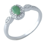 Naturaalse smaragdiga h&otilde;bes&otilde;rmus 0,4 ct (1971932) 18 smaragdroheline
