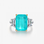 GICA GEMA 100% 925 Sterling Silver 10*14MM s&uuml;ntees Paraiba turmaliin abielus&otilde;rmused s&auml;delevad k&otilde;rge s&uuml;sinikusisaldusega teemandiga peened ehted US 5 sinine