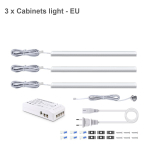 Puutetundlikkuse andur LED-alumiiniumist varrastuli astmeteta h&auml;mardatav seinalambi toru DIY k&ouml;&ouml;gikapp kapp taustavalgustus koduvalgustus 50cm EU pistikuga 3 PCS valge