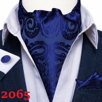 Meeste Ascot Lips Sinine Punane Cravat &auml;rile Paisley Silk Tie Hanr&auml;tik Mansetin&ouml;&ouml;bid Lipsukomplekt DibanGu AS-2065