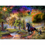 Hobune DIY 5D Teemantmaal t&auml;isring puur Loom Teemanttikandid Ristpistes Rhinestone Mosaiic Kodukaunistuse kingitus Full Round 20x30CM