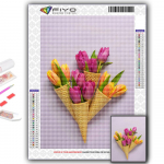 5D teemantmaaling lilled Tulbid DIY teemanttikandid kivikivist kodukaunistus Full Round 20X30CM