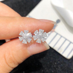 BELLA BOX Crystal Flower Stud k&otilde;rvar&otilde;ngad l&auml;ikiva kuupmeetri tsirkooniga &Otilde;rn naiste k&otilde;rvatarvikud Igap&auml;evaseks kandmiseks pidu Uued trendikad ehted