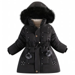 Girl Winter Cotton-Padded Jacket Children's Fashion Coat Kids Outerwear Baby's warm down jacket Children Clothing 4-12 years 120