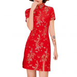 Naiste Cheongsami puusam&auml;his Slim Fit, sile ja &scaron;ikk naiste elegantne traditsioonilise tikandiga Qipao kleit lavaesinemiseks M