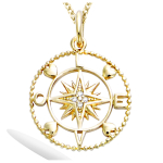 Les Tr&eacute;sors De Lily [R1703] - kullatud ripats  Compass Love  valge kuld - 18 mm valge