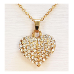 Les Tr&eacute;sors De Lily [R8131] &ndash; disainerkaelakee 'Love' valgest kullast - 20x15 mm valge