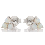Les Tr&eacute;sors De Lily [R5601] &ndash; k&auml;sit&ouml;&ouml;na valmistatud h&otilde;bedased k&otilde;rvar&otilde;ngad  Goddess Opal  h&otilde;bevalge (roodiumiga kaetud) - 6x6mm valge