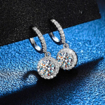 2 kat moissanite teemant Huggie Hoop k&otilde;rvar&otilde;ngad naistele Sterling 925 h&otilde;bedane kaunis r&otilde;ngas rippuv k&otilde;rvar&otilde;ngas peen ehe 2CT