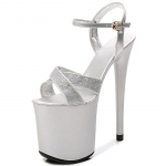 Naiste kingad Sexy Nightclub veekindel platvorm lakknahast peene kontsaga k&otilde;rged naiste sandaalid 20 cm konts 10 cm platvormist LFD 34 h&otilde;be