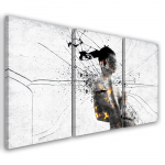 Kolmeosalise pildiga l&otilde;uenditr&uuml;kk Woman Black and White 60x40 hall v&auml;rv