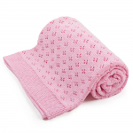 Bellochi bamboo blanket openwork rosa, 100x80 cm, pink