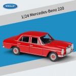Welly 1:24 skaalaga Mercedes-Benz 220 sulamist automudel, survevalu metallist m&auml;nguasjas&otilde;idukid, automudel K&otilde;rge simulatsiooniga kollektsioon, kingitused lastele 1:24-size:19.7*7.3*6cm punane