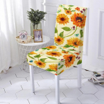Sunflower Print s&ouml;&ouml;gitooli kate Stretch m&auml;&auml;rdumisvastane tooli libisemiskate taburetid kaitse&uuml;mbris s&ouml;&ouml;gitoa jaoks Hotelli kodukaunistus Universal Size