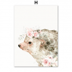 P&otilde;hjamaade armas karuhirv hunt j&auml;nes siil &ouml;&ouml;kull seinakunst l&otilde;uendimaaling plakatid ja tr&uuml;kised seinapildid lastetoa lasteaia sisustus 21X30cm No Frame