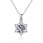 Uued 925 Sterling Silver 1,0 Carat D Color Moissanite Snowflake Ripats Kaelakeed Naistele Pruudi s&auml;delev pulmaehted Kingitus