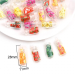 4/6 tk mitmes suuruses vaigu imitatsiooniga puu-tassi ripatshelmed ehete valmistamise tarvikute jaoks 11x28mm 6pcs