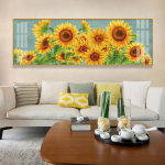 P&otilde;hjamaade p&auml;evalillep&otilde;llu l&otilde;uendimaal Kollane maastik plakatid ja tr&uuml;kised Lilleseina pildikunst elutoa sisekujunduseks Cuadros 20cm&times;40cm NoFrame