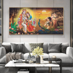 Klassikalised hindu jumala plakatid ja tr&uuml;kised Radha Lord Krishna Canavsi maalide seinakunst V&auml;rvilised religioossed pildid elutuppa 60cm&times;150cm NoFrame
