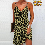 Naiste mood Seksikas 3D seksikas leopardimustriga Olkaimeta kleit avara V-kaelusega Camisole kleit XS