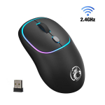 Juhtmeta hiir Bluetooth hiir Rgb Laetav arvutihiired Ergonoomiline vaikne USB optiline Mause m&auml;ngija s&uuml;learvuti tarvikutele arvuti 2.4Ghz Black