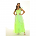 Naiste haldjas cosplay komplekt Halloweeni temaatiline peokost&uuml;&uuml;m &otilde;lgadeta l&uuml;hikeste varrukatega ebaregulaarse &auml;&auml;risega kehakleit tiibadega S roheline