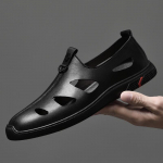 2023. aasta nahast sandaalid Meeste rannajalatsid Vabaajajalatsid Puhkusejalatsid Paksu tallaga mugavad hingavad libisemiskindlad sussid 38-45 38 must