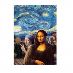 Mona Lisa p&auml;rlk&otilde;rvar&otilde;ngastega T&uuml;druk t&auml;histaeva &ouml;&ouml; l&otilde;uendi all Maalid Plakatid Prindid Seinakunstid elutoa sisekujunduseks Cuadros 21x30 No Frame