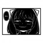 Anime autokleebis Naljakas kleebis Jaapani Anya JMD kleebised autoakna ukse kaitseraua s&uuml;learvuti vin&uuml;&uuml;lkaunistustele 20cm x 14cm must