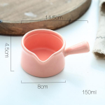 Korea stiilis piimakann pika varrega keraamika pott Cafe Barista espresso kohvi t&ouml;&ouml;riistad tarvikud kohvin&otilde;ud kastmekann Pink Milk Jug  150ml