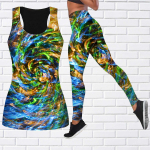 Crystal Vortex Print joogariietus naistele Mood Treening Retuusid Fitness Sport Vabaaja joogap&uuml;ksid 7XL